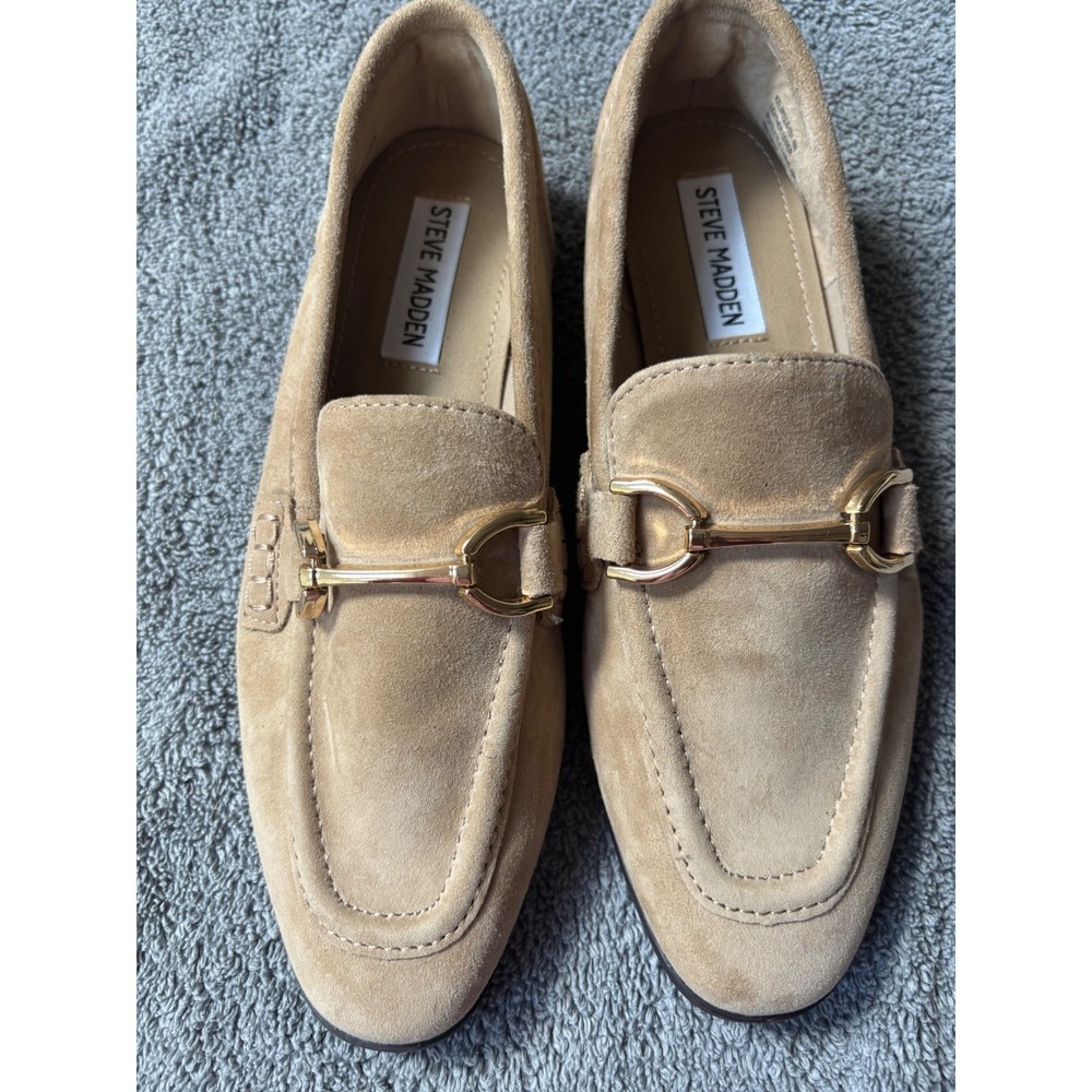 Steve Madden Keli Tan Suede Leather Bit Loafers Womens 6M KELI61S1-6M